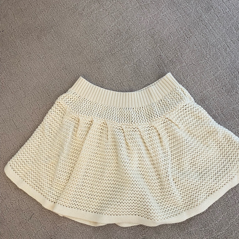 Cream Knit Swim Coverup Skirt
